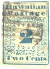 2 Cents blue, Hawaii 1851